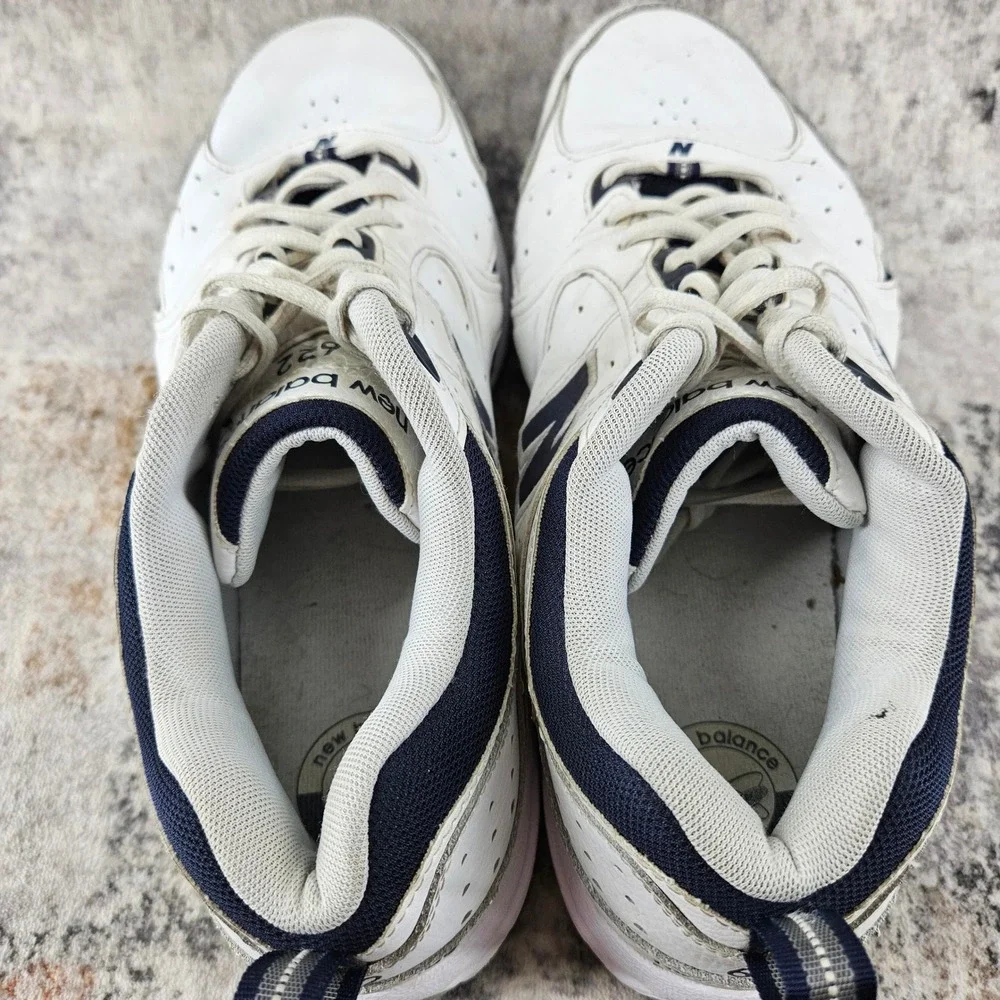 New Balance 622 Cross Training Shoes Mens 12 4E Wide White Blue Leather MX622WN‎